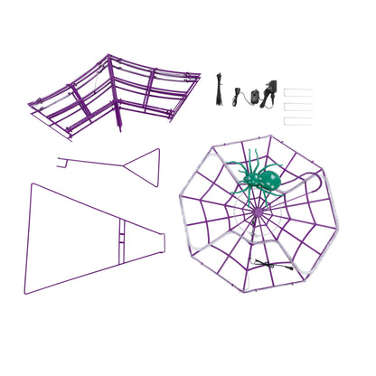 4' Outdoor Animated Spider Web - Purple - Mr. Christmas