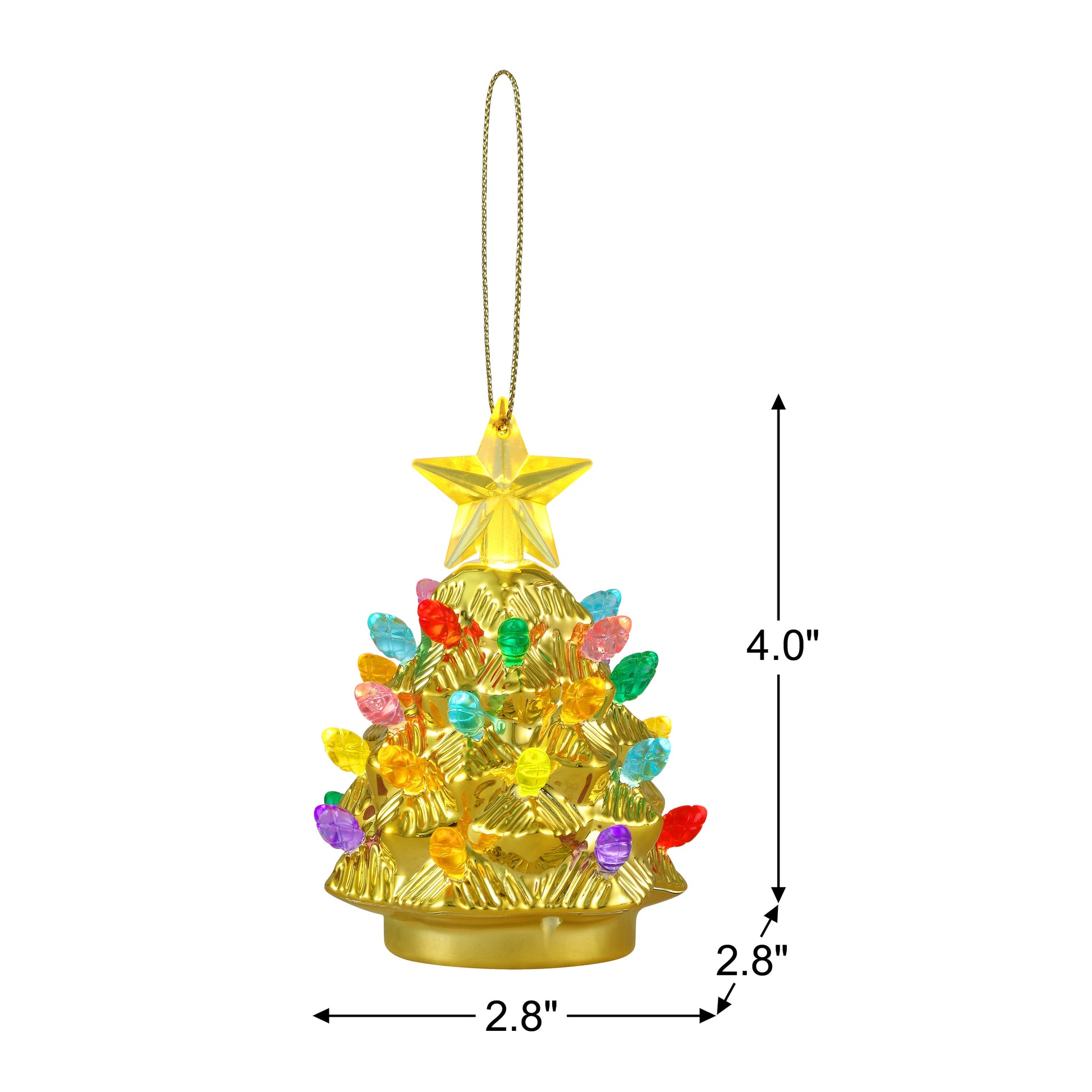 4" Shatterproof Ornament Tree - Gold Electroplated - Mr. Christmas