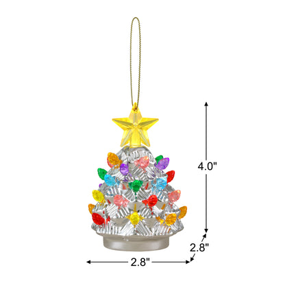 4" Shatterproof Ornament Tree - Silver Electroplated - Mr. Christmas