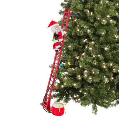 43 in. Animated Ladder Climbing White Santa - Mr. Christmas