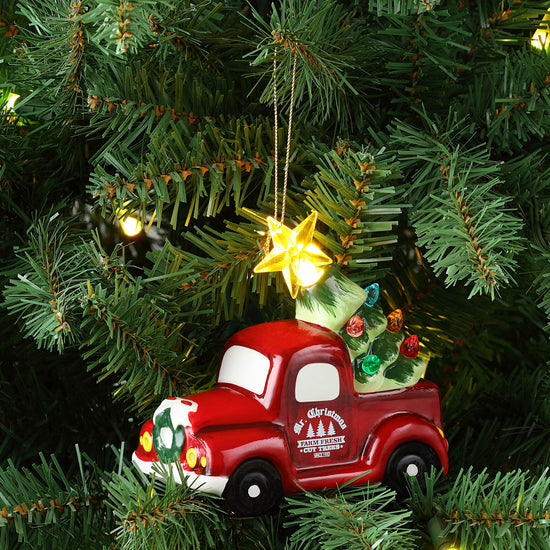 4.5” Nostalgic Ceramic Truck Ornament - Mr. Christmas