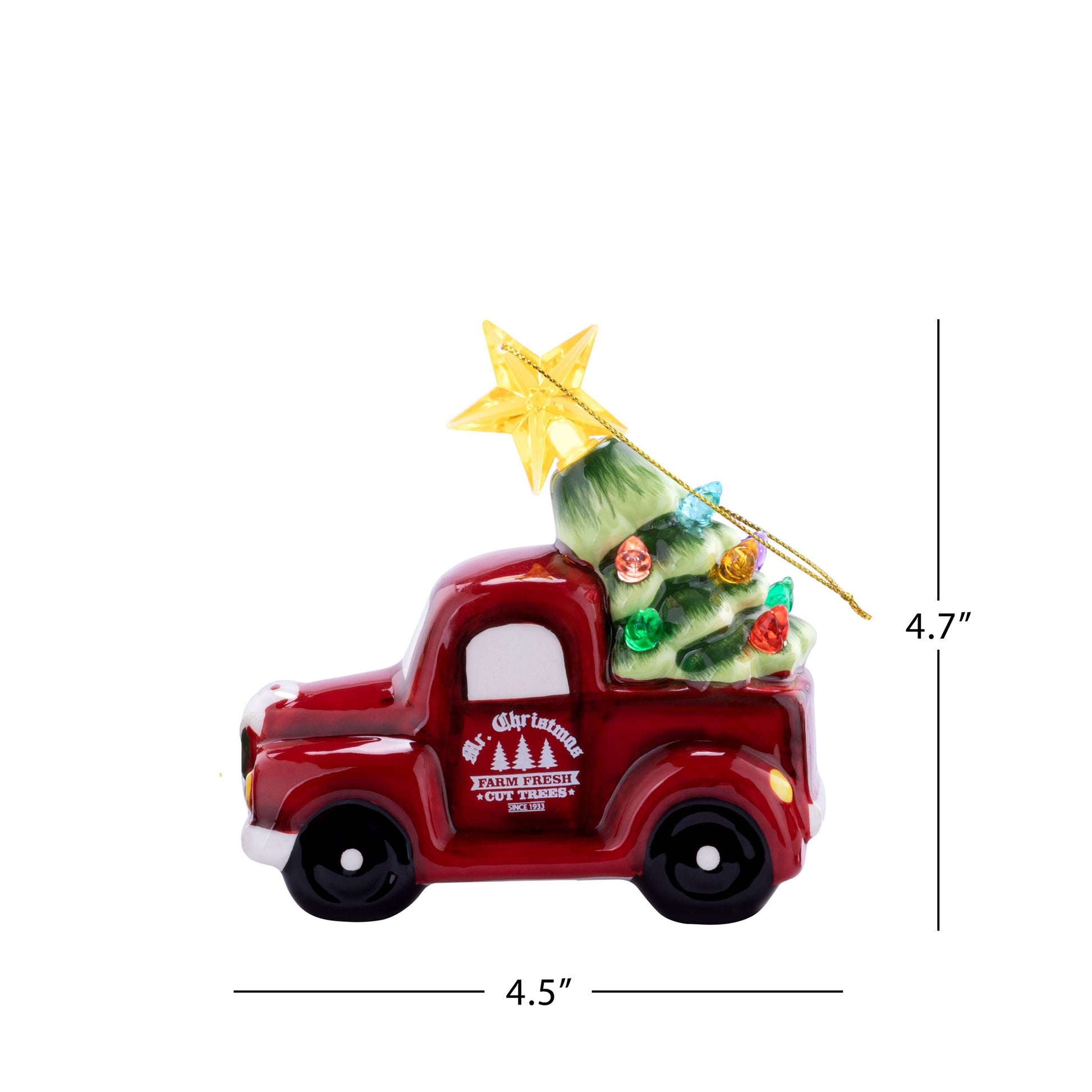 4.5” Nostalgic Ceramic Truck Ornament - Mr. Christmas