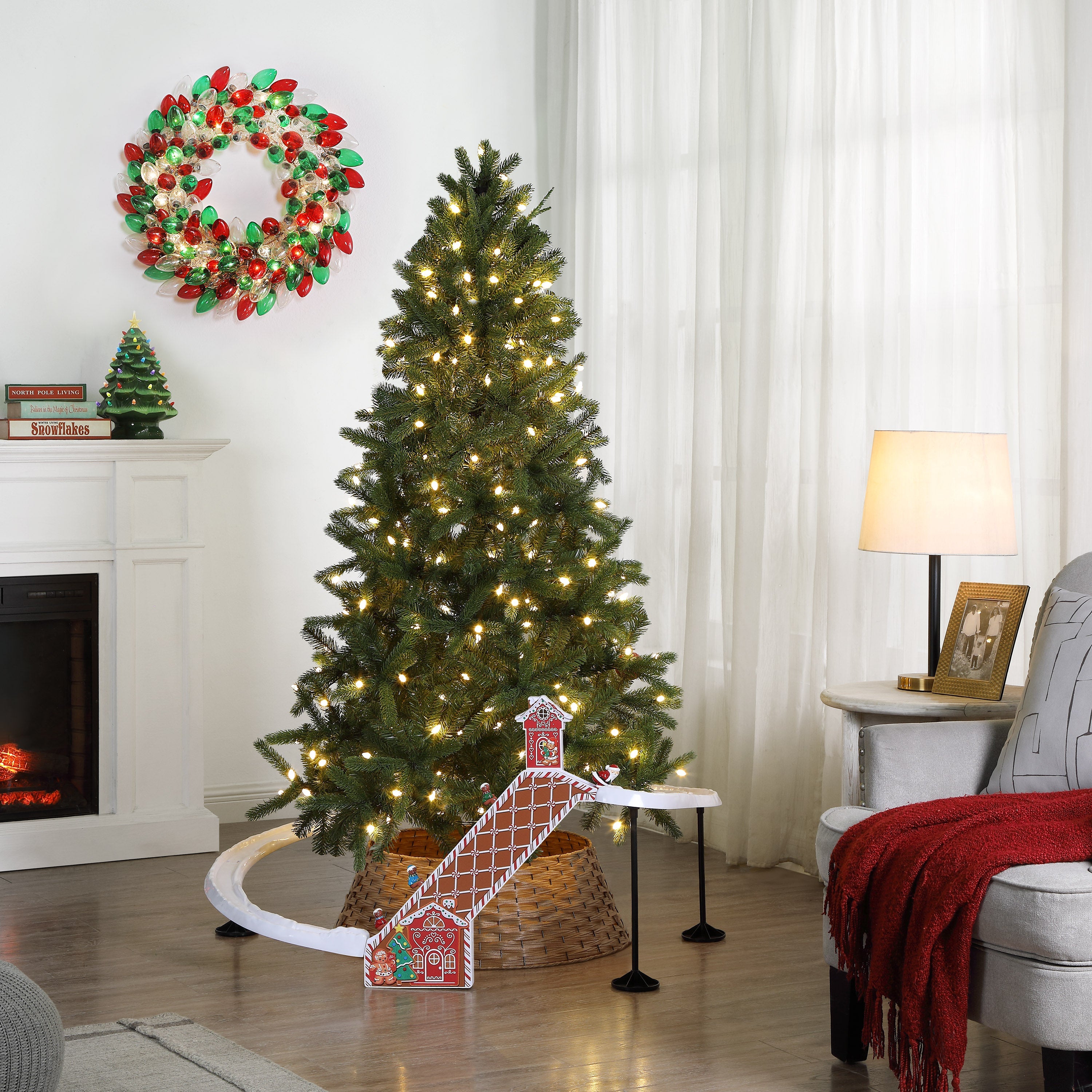 47 in. Animated & Musical Gingerbread Ski Slope - Mr. Christmas