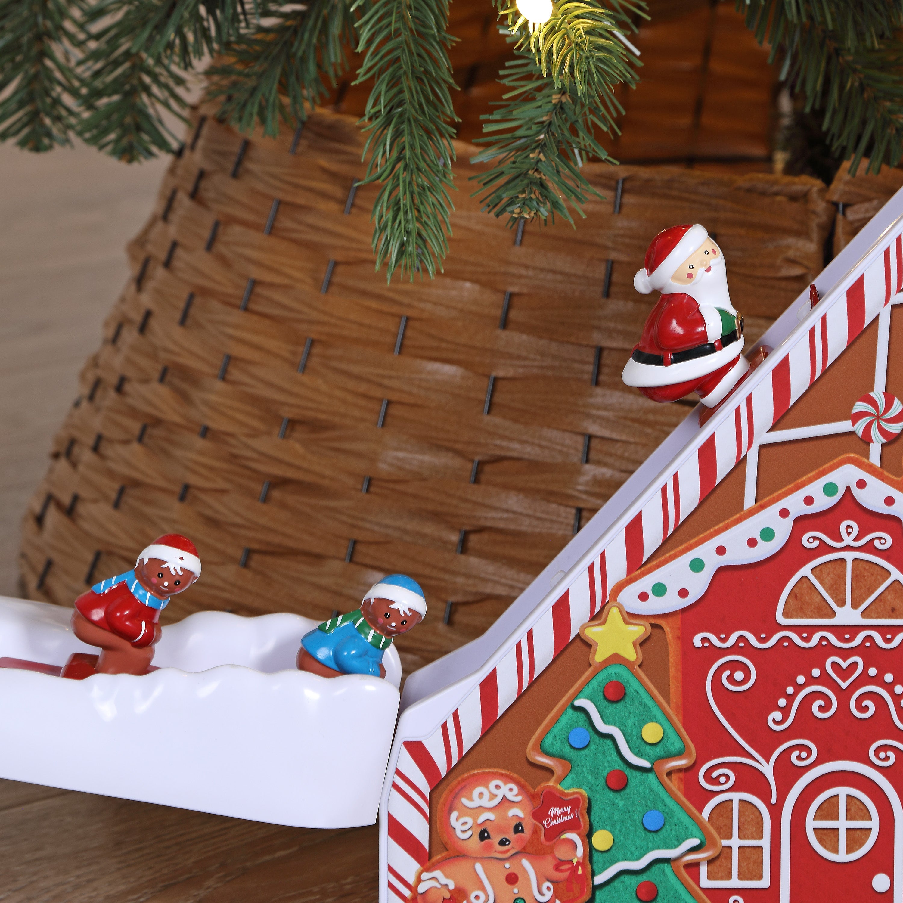 47 in. Animated & Musical Gingerbread Ski Slope - Mr. Christmas