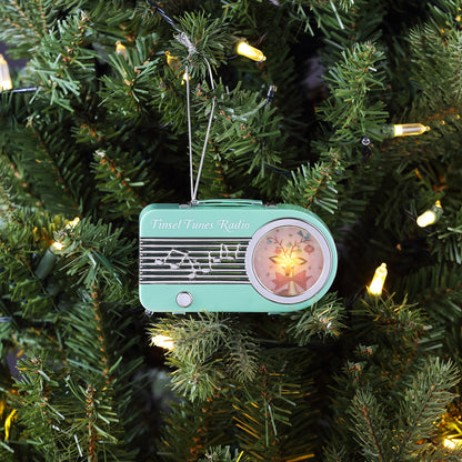 Mini Radio Ornament - Teal