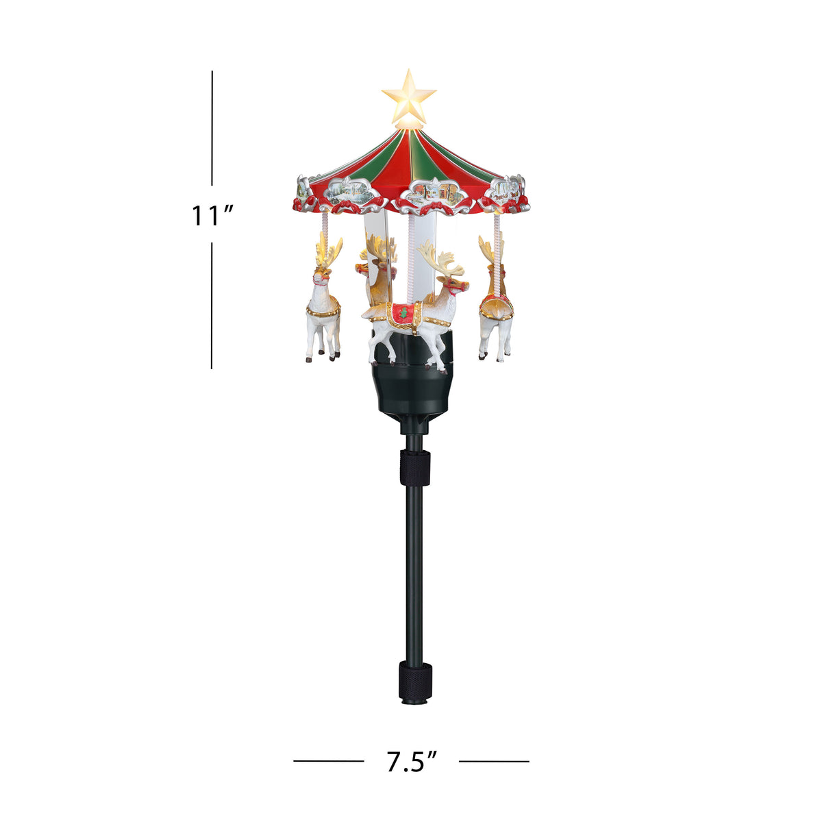 11" Animated Carousel Tree Topper