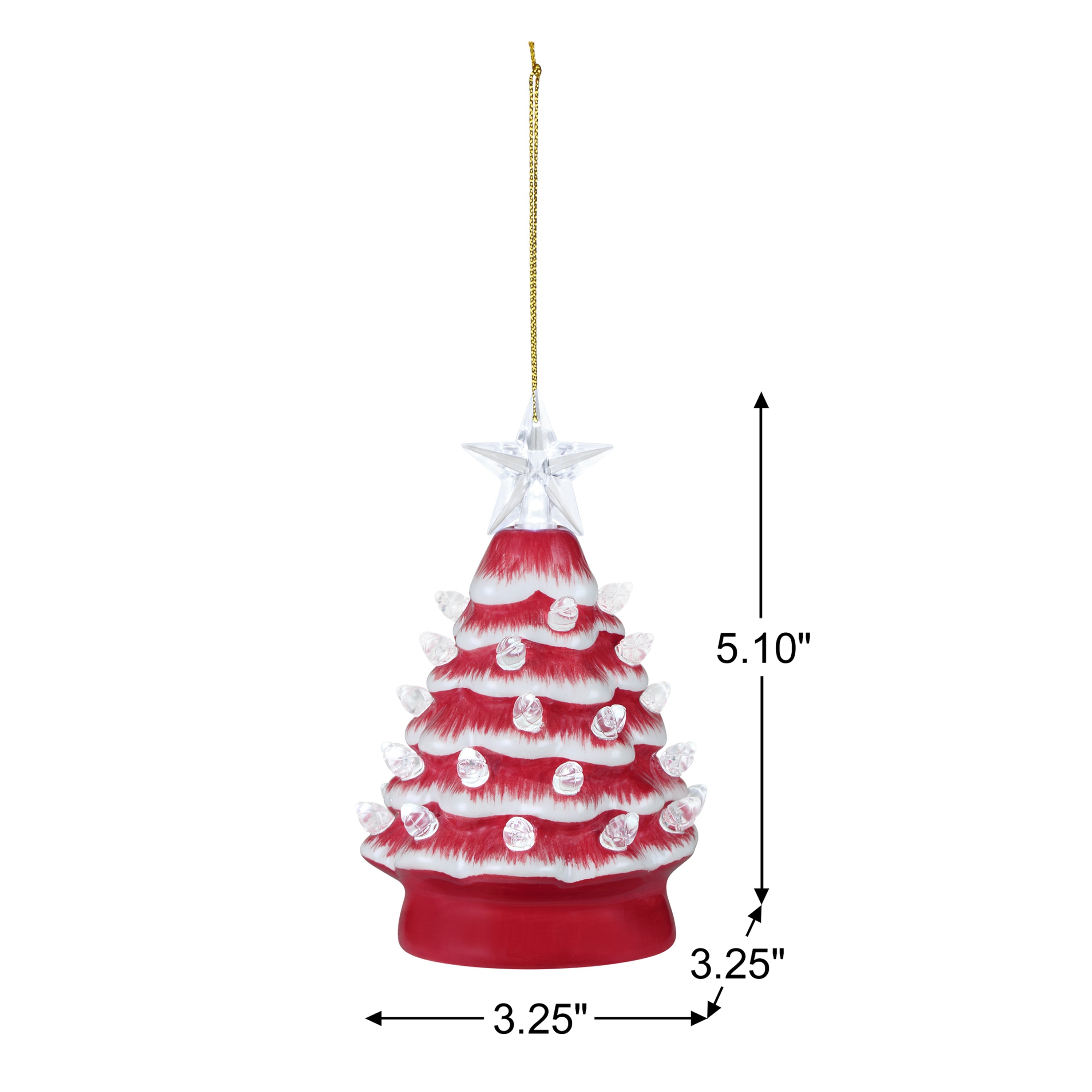 5 in. Ceramic Tree - Candy Cane - Thumbnail 2