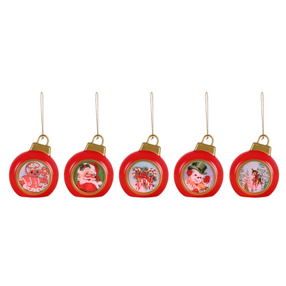 5 in. Illuminated Blow Mold Ornaments - Set of 5 - Mr. Christmas