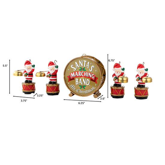 6 in. Animated Santas Marching Band - Mr. Christmas