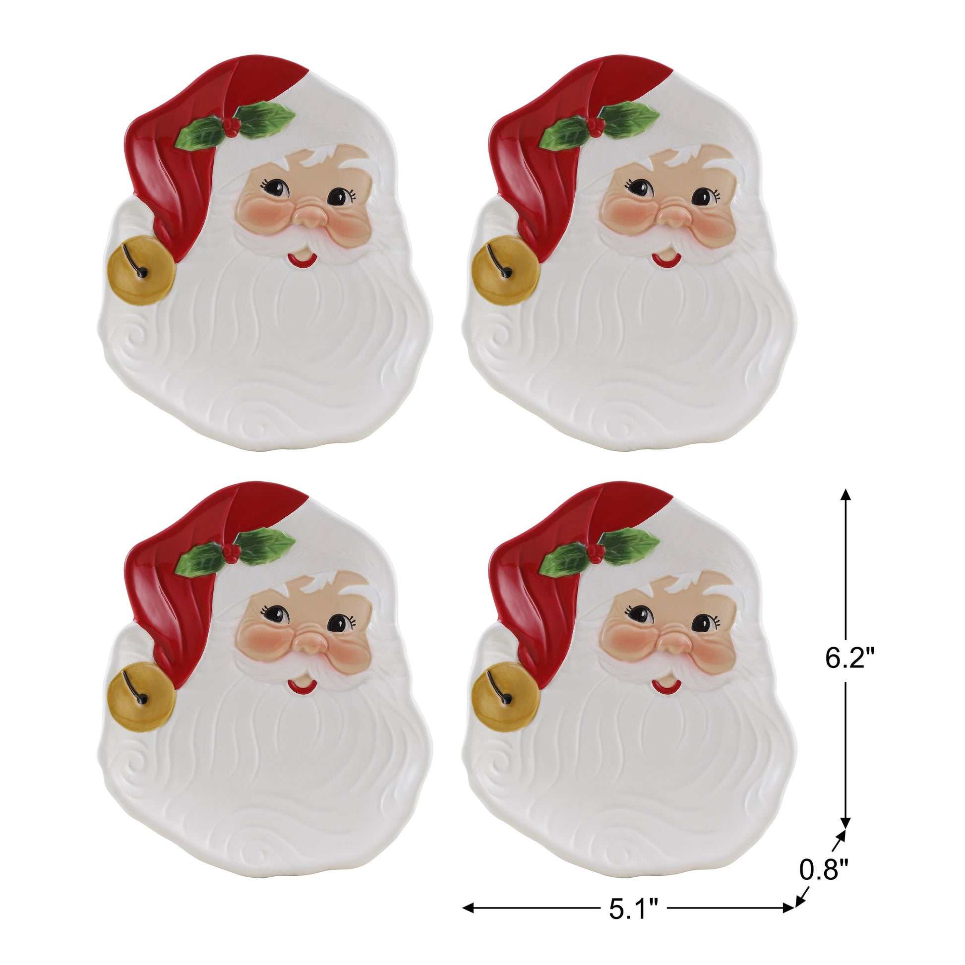 6 in. Ceramic Plate Set - Santa - Mr. Christmas