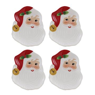 6 in. Ceramic Plate Set - Santa - Mr. Christmas