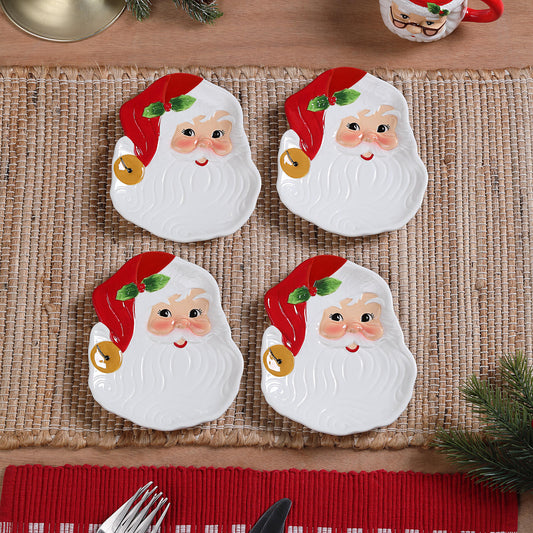 6 in. Ceramic Plate Set - Santa - Mr. Christmas