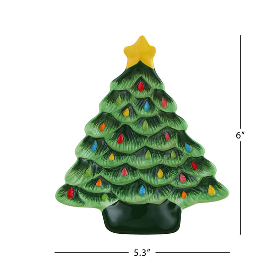 6 in. Nostalgic Ceramic Tree Plate - Green - Mr. Christmas