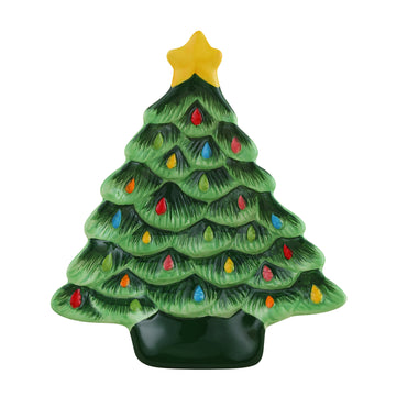 6 in. Nostalgic Ceramic Tree Plate - Green - Mr. Christmas