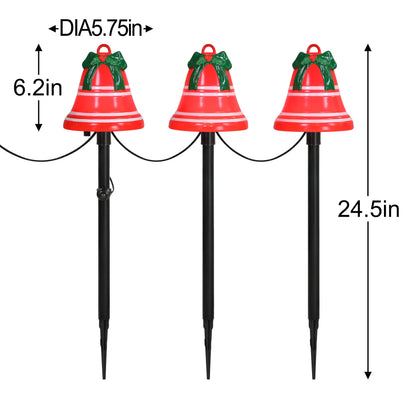 6 in. Set of 3 Musical Blow Mold Bell Pathway Lights - Mr. Christmas