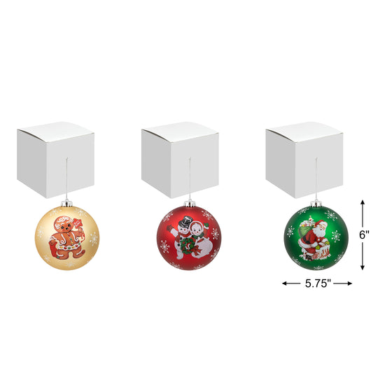 6 in. Set of 3 Shatterproof Ball Ornaments - Mr. Christmas