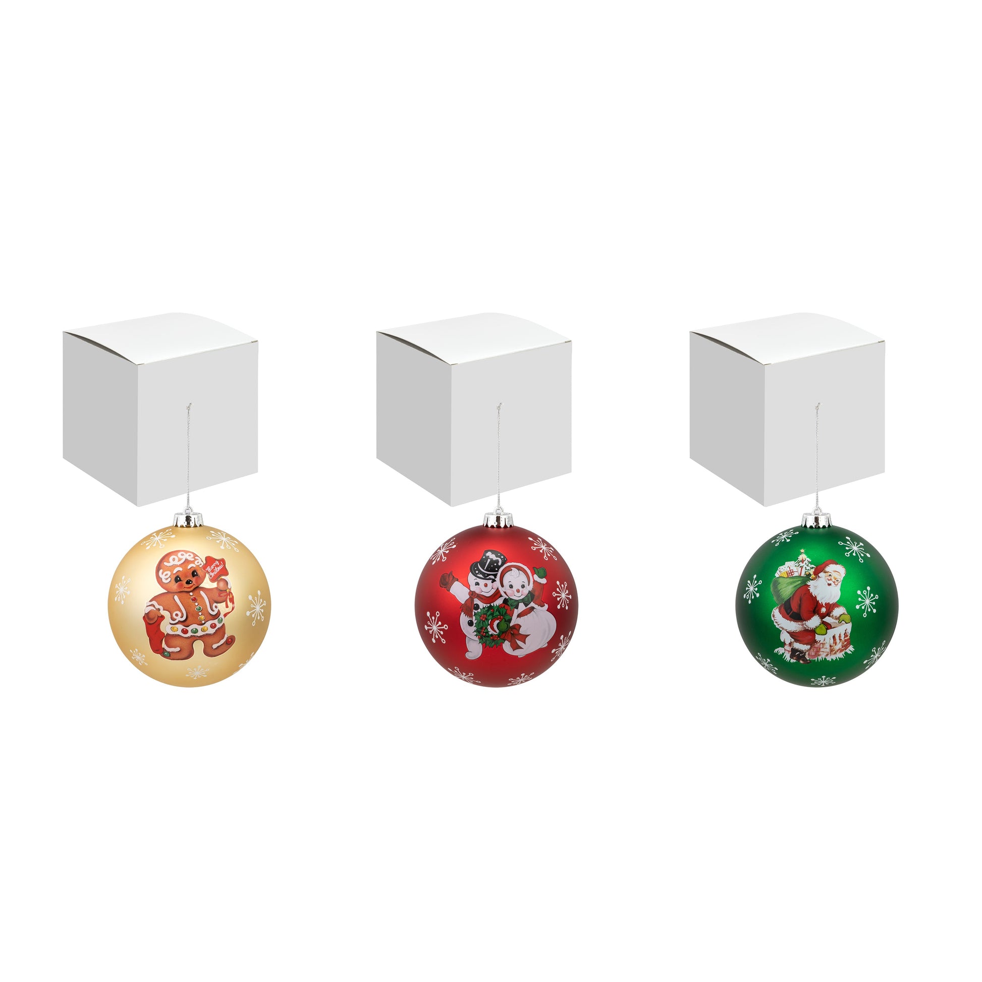 6 in. Set of 3 Shatterproof Ball Ornaments - Mr. Christmas