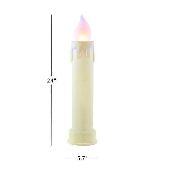 24" Set of 2 Blow Mold Candles - Ivory