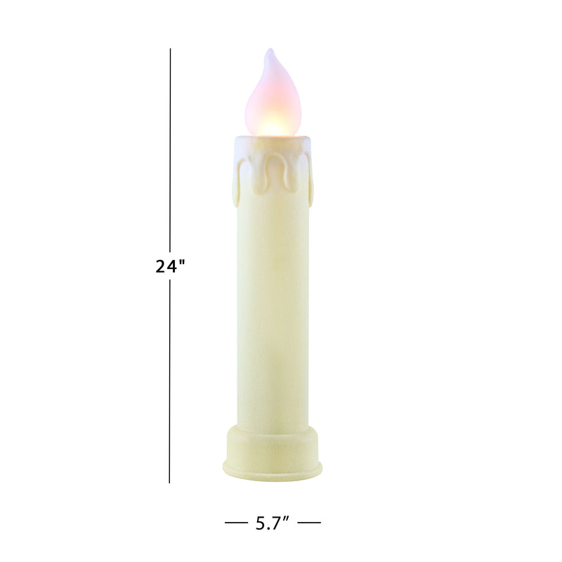 24" Set of 2 Blow Mold Candles - Ivory