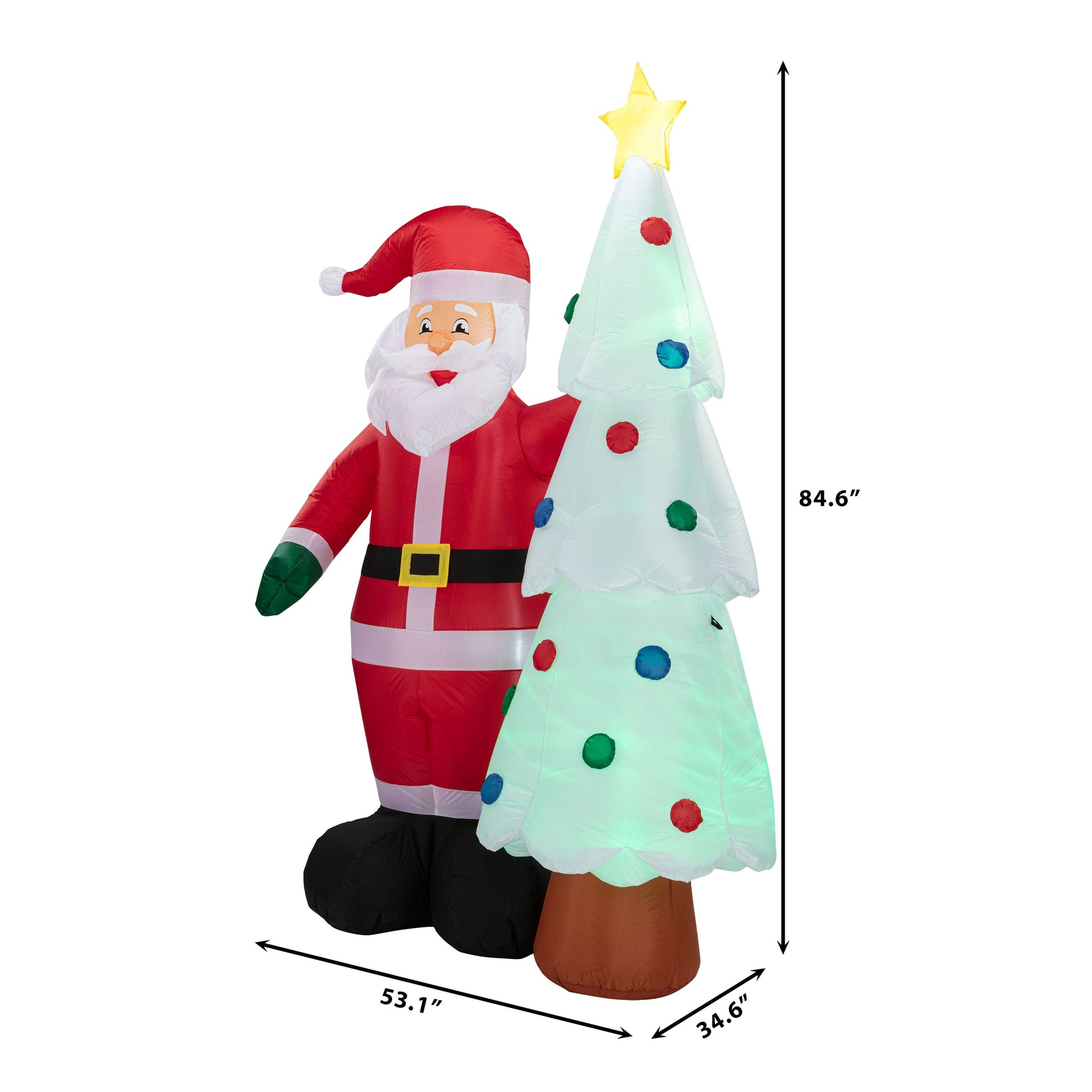 7 ft. Outdoor Lit Inflatable - Santa and Tree - Mr. Christmas