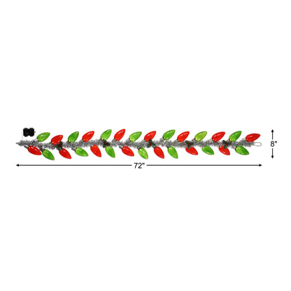 70 in. Retro C9 Bulb Garland - Red and Green - Mr. Christmas