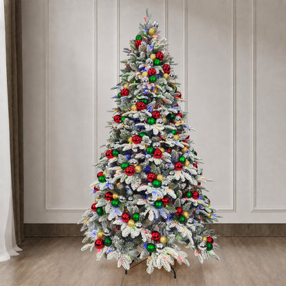 7.5 ft. Pre-Decorated Artificial Tree - Red and Green - Mr. Christmas