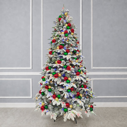 7.5 ft. Pre-Decorated Artificial Tree - Red and Green - Mr. Christmas