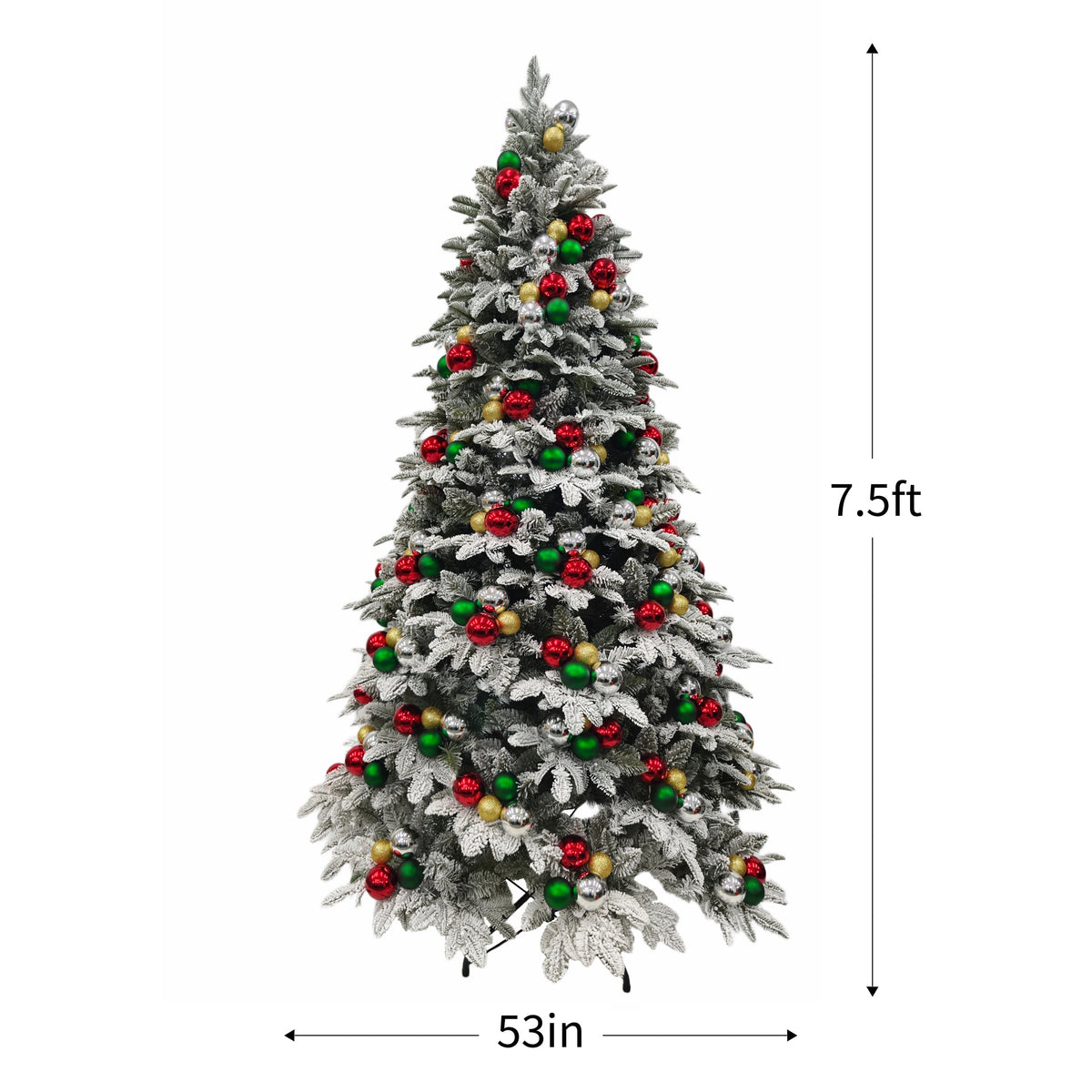 7.5 ft. Pre-Decorated Artificial Tree - Red and Green - Mr. Christmas