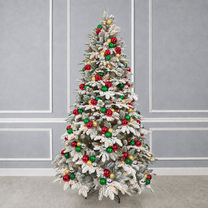 7.5 ft. Pre-Decorated Artificial Tree - Red and Green - Mr. Christmas
