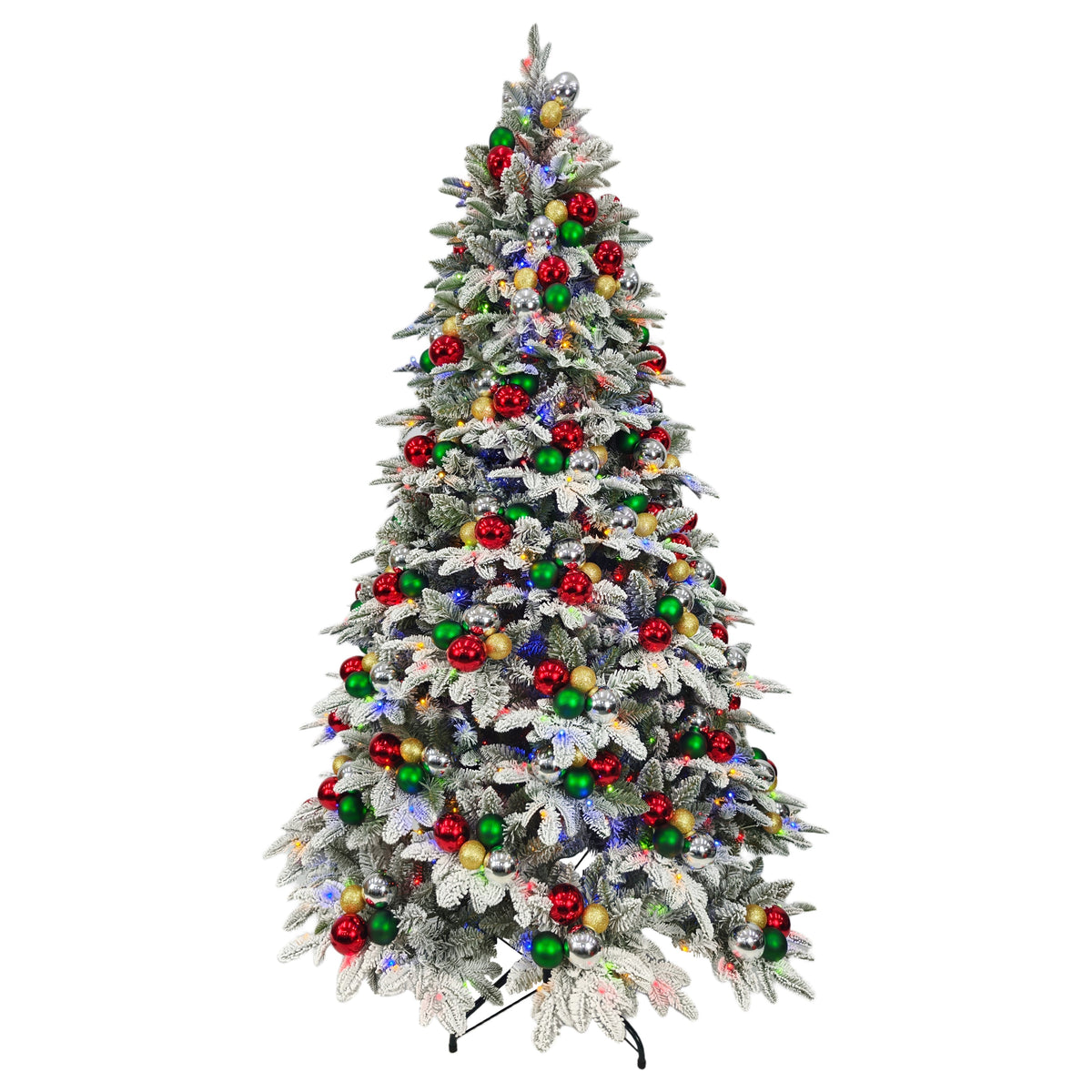 7.5 ft. Pre-Decorated Artificial Tree - Red and Green - Mr. Christmas