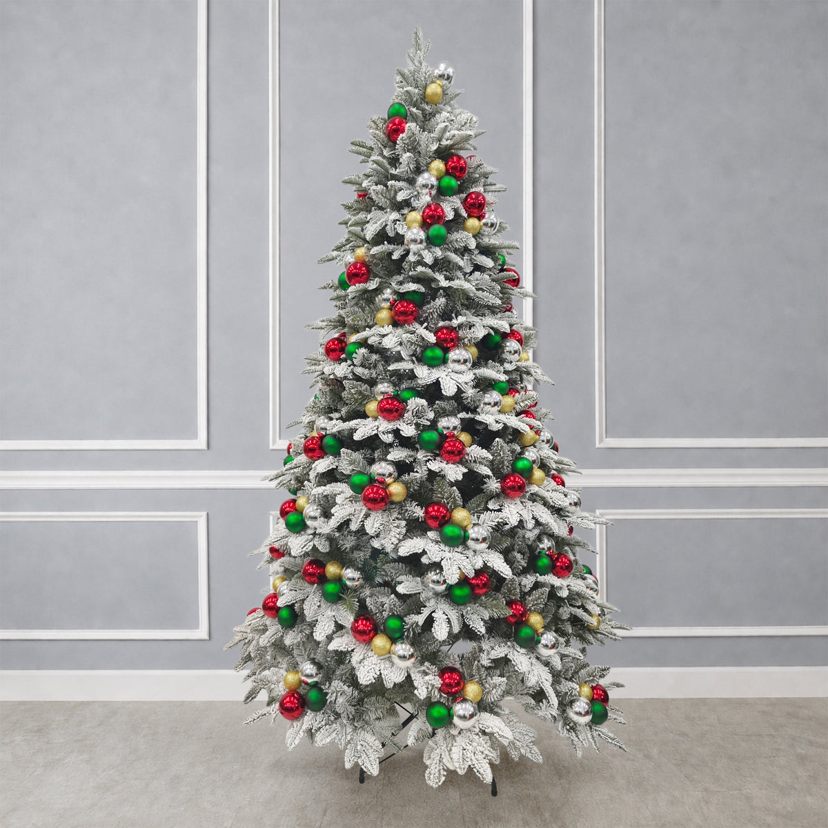7.5 ft. Pre-Decorated Artificial Tree - Red and Green - Mr. Christmas