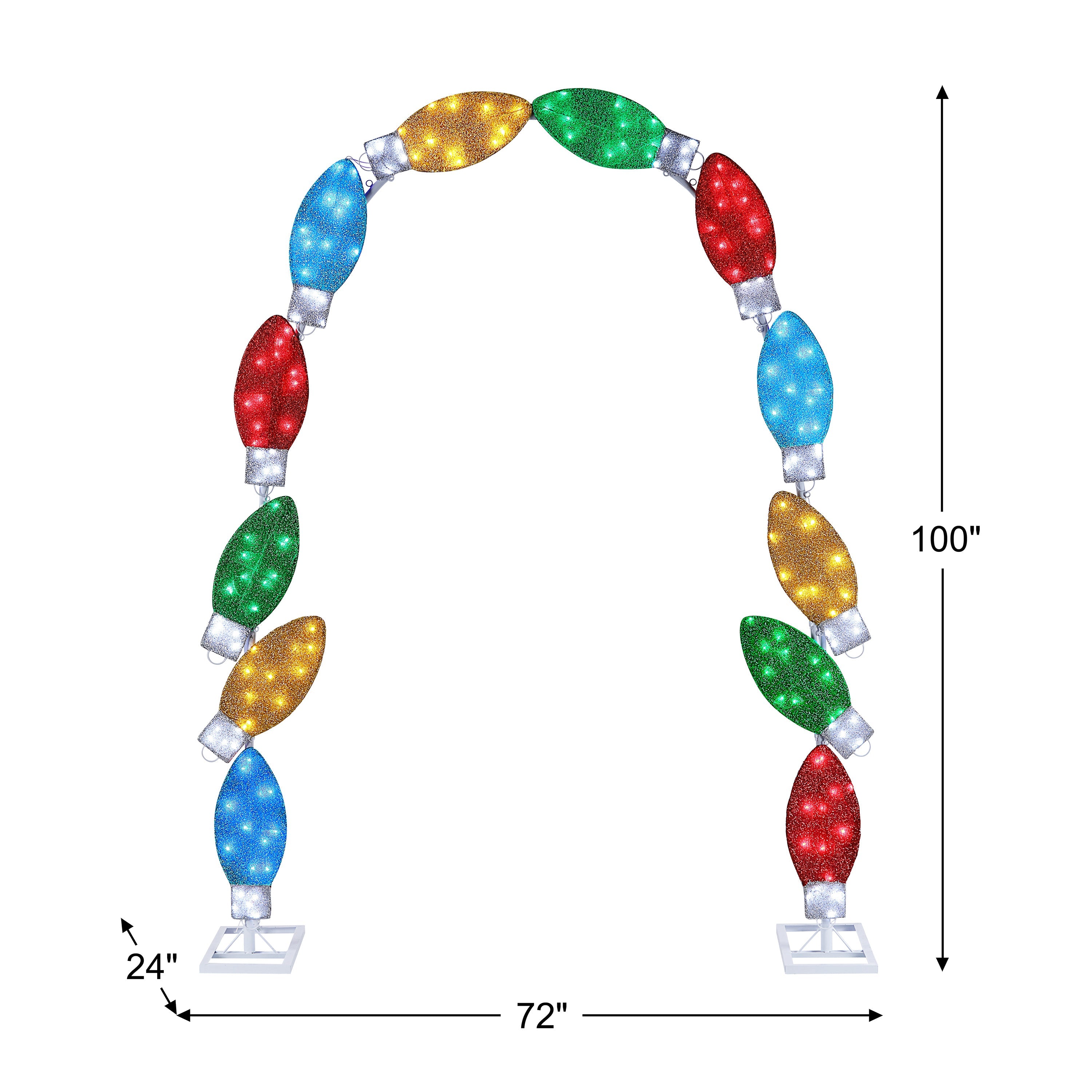 8 ft. Illuminated Tinsel C9 Bulb Arch - Mr. Christmas