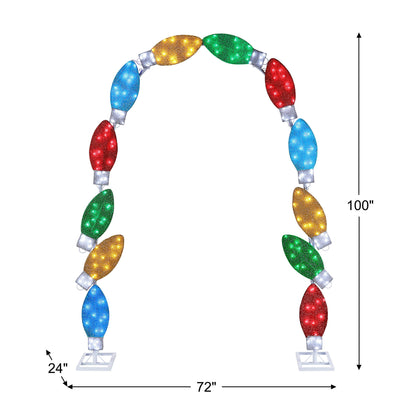 8 ft. Illuminated Tinsel C9 Bulb Arch - Mr. Christmas
