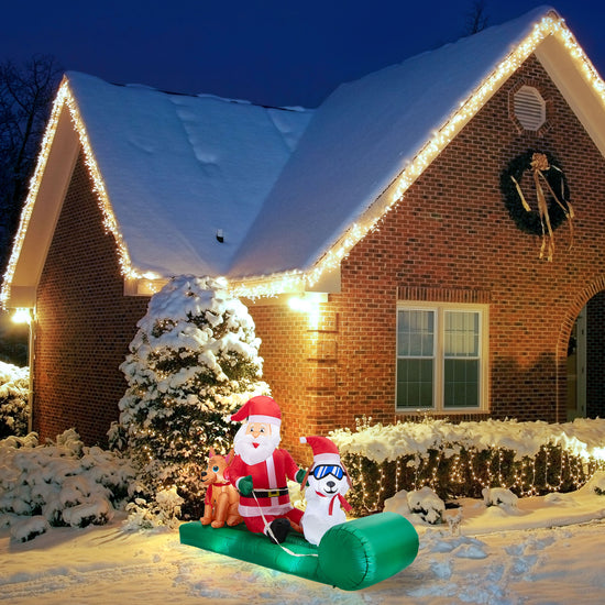 8 ft. Outdoor Lit Inflatable - Santa's Dog Sled - Mr. Christmas