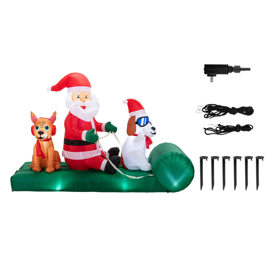 8 ft. Outdoor Lit Inflatable - Santa's Dog Sled - Mr. Christmas