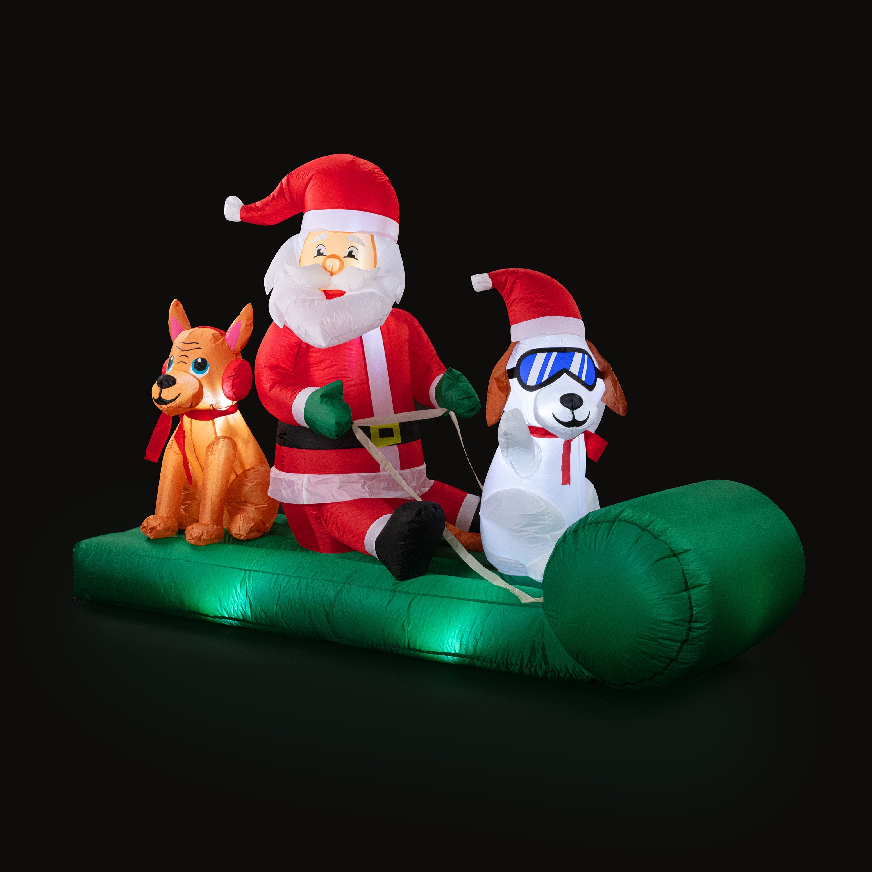 Christmas Outdoor 7ft Long LED Inflatable of Husky Dogs hotsell Sleigh Riding a Santa