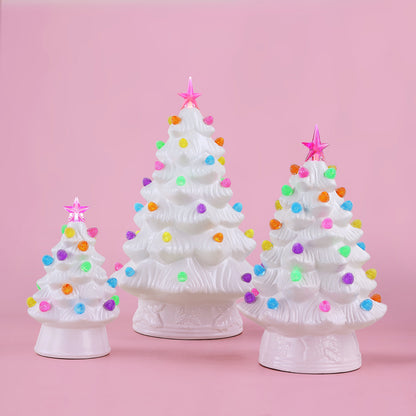 8 in. Nostalgic Ceramic Gumdrop Tree - White - Mr. Christmas