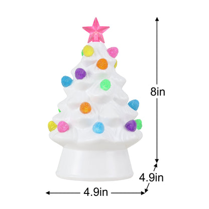 8 in. Nostalgic Ceramic Gumdrop Tree - White - Mr. Christmas
