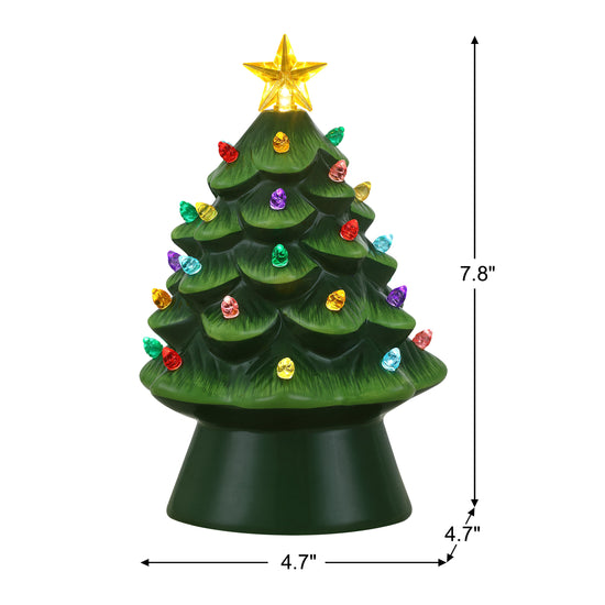 8 in. Nostalgic Ceramic Tree - Green - Mr. Christmas