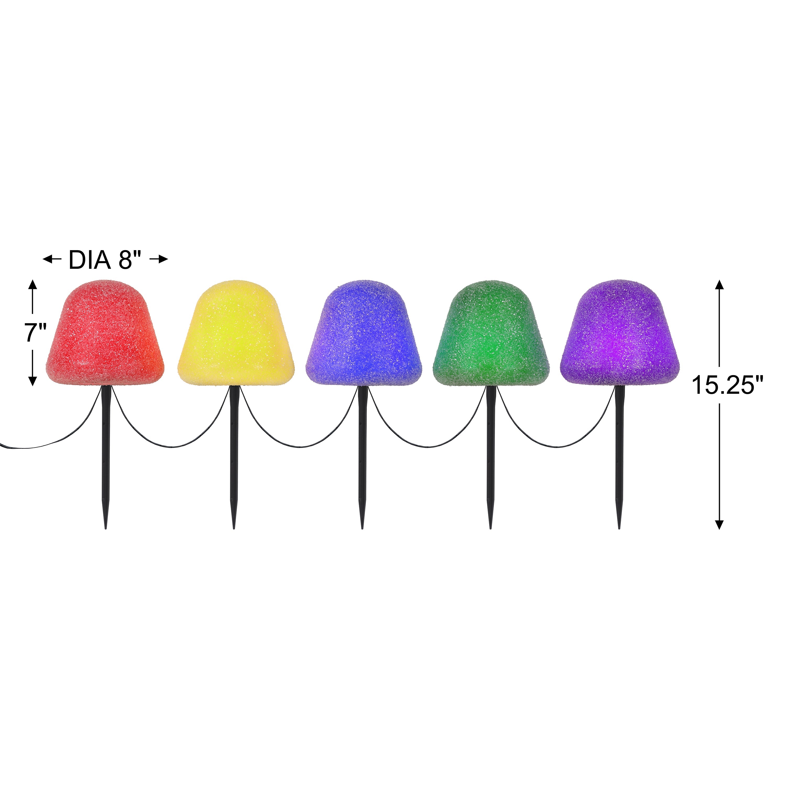 8 in. Sugared Gumdrop Pathway Lights - Thumbnail 2
