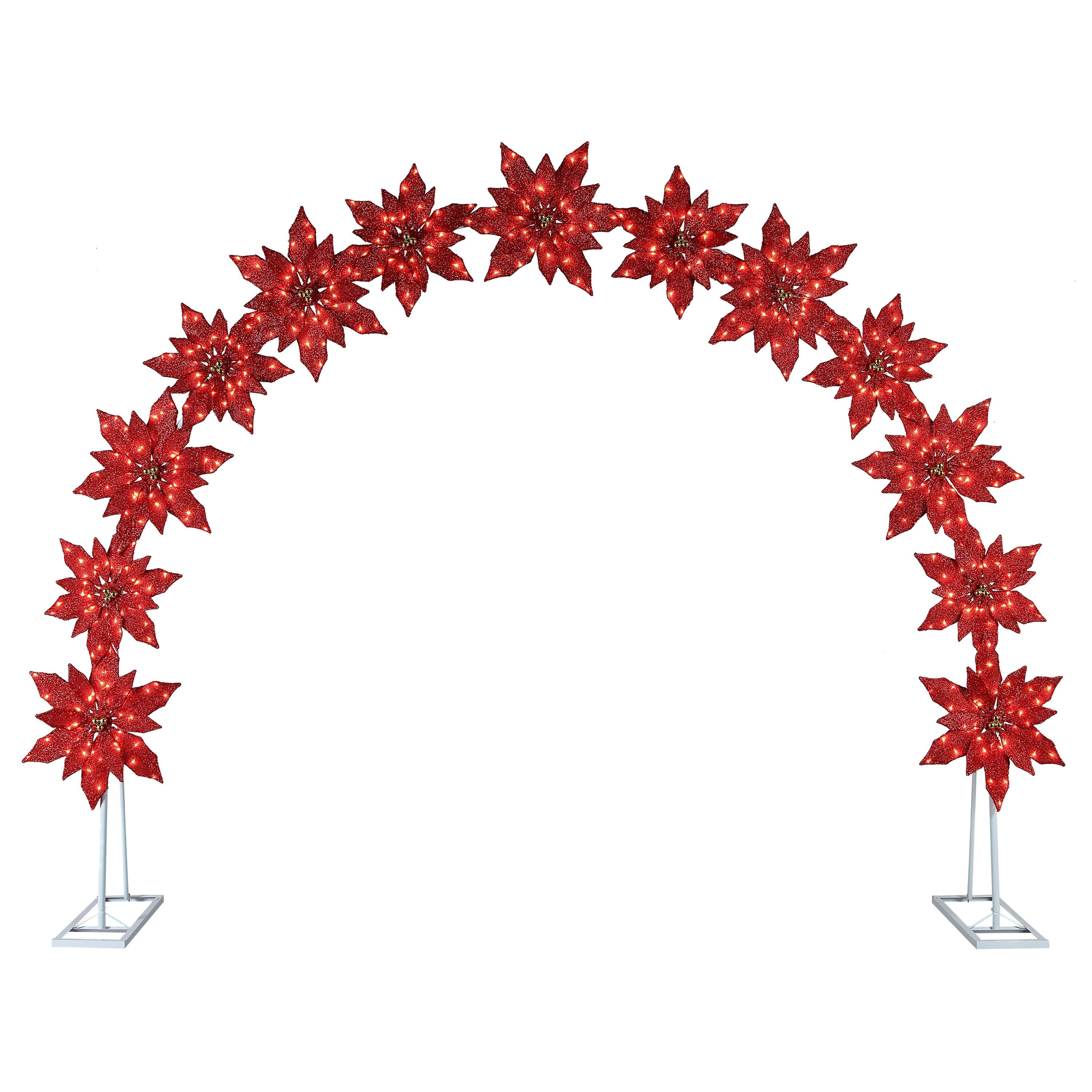 8.5 ft. Twinkling LED Poinsettia Arch - Mr. Christmas