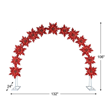 8.5 ft. Twinkling LED Poinsettia Arch - Mr. Christmas