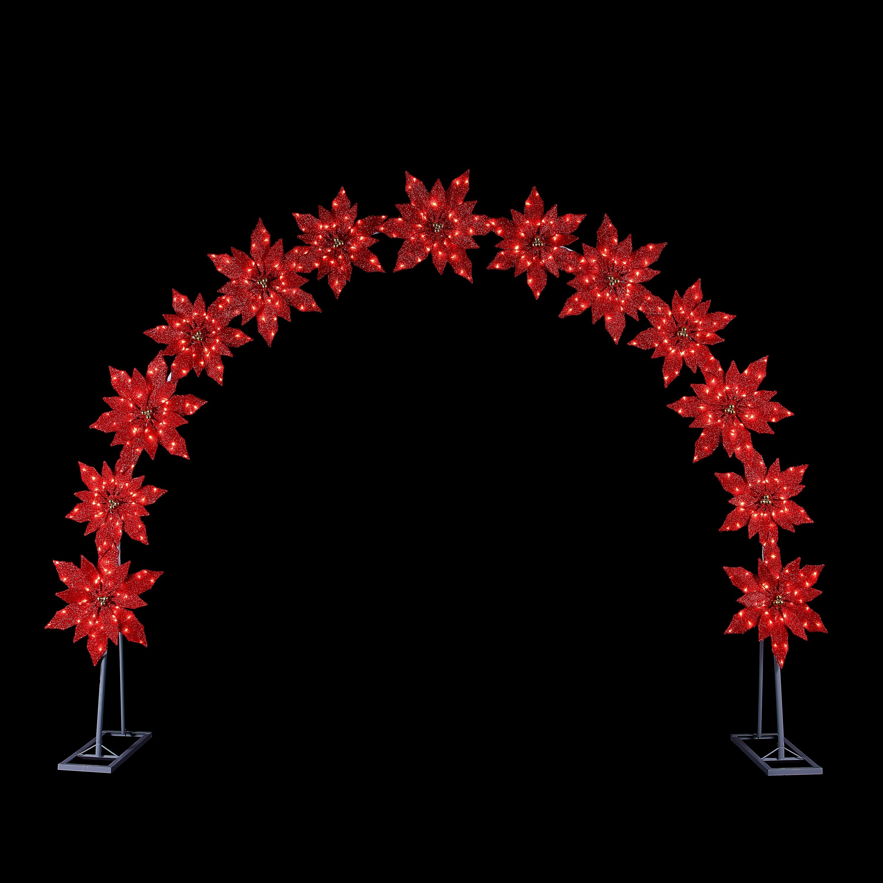 8.5 ft. Twinkling LED Poinsettia Arch - Mr. Christmas