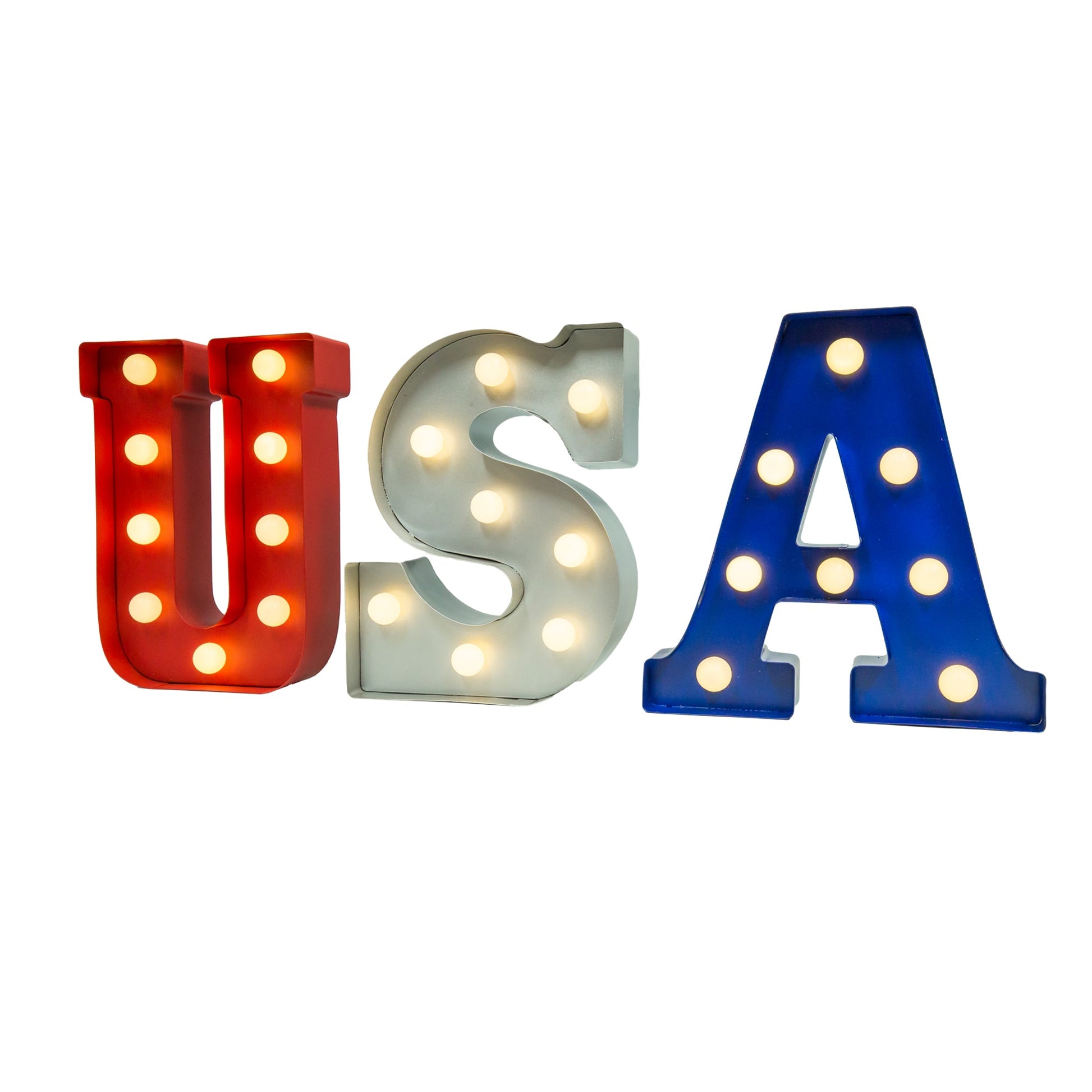 9 in. LED Metal Marquee Letters - USA - Mr. Christmas