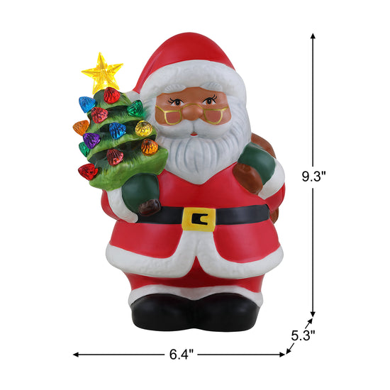 9 in. Nostalgic Ceramic Figure - Black Santa - Mr. Christmas