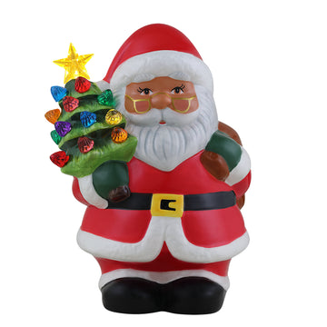 9 in. Nostalgic Ceramic Figure - Black Santa - Mr. Christmas