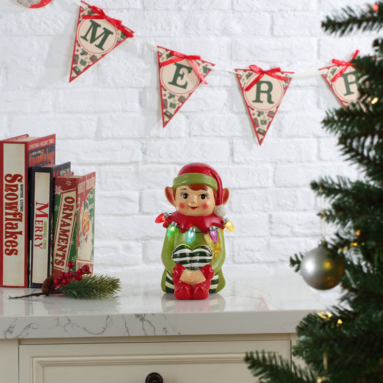 9 in. Nostalgic Ceramic Figure - Elf - Mr. Christmas