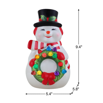 9 in. Nostalgic Ceramic Figure - Snowman - Mr. Christmas
