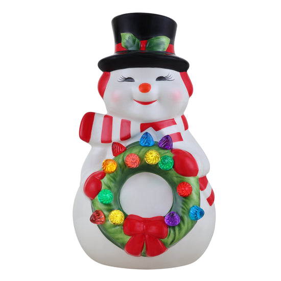 9 in. Nostalgic Ceramic Figure - Snowman - Mr. Christmas