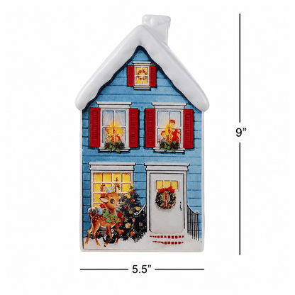 9 in. Vintage Ceramic Village - Blue House - Mr. Christmas